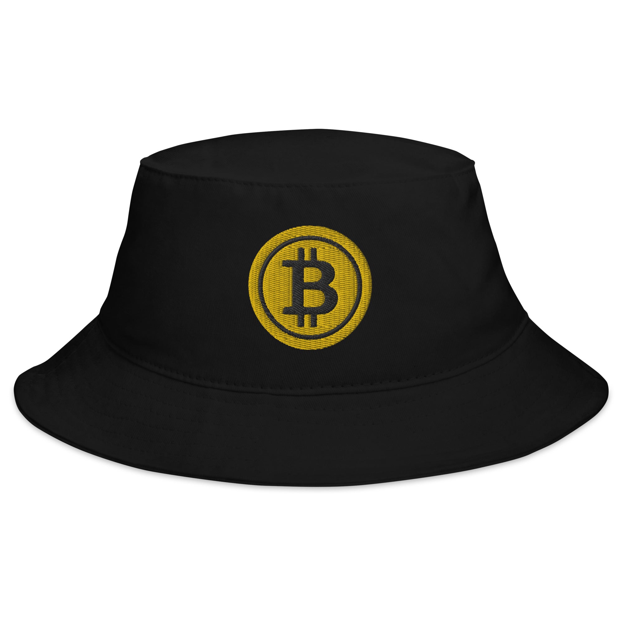 Yellow BTC Bitcoin Crypto Symbol Digital Asset Bucket Hat