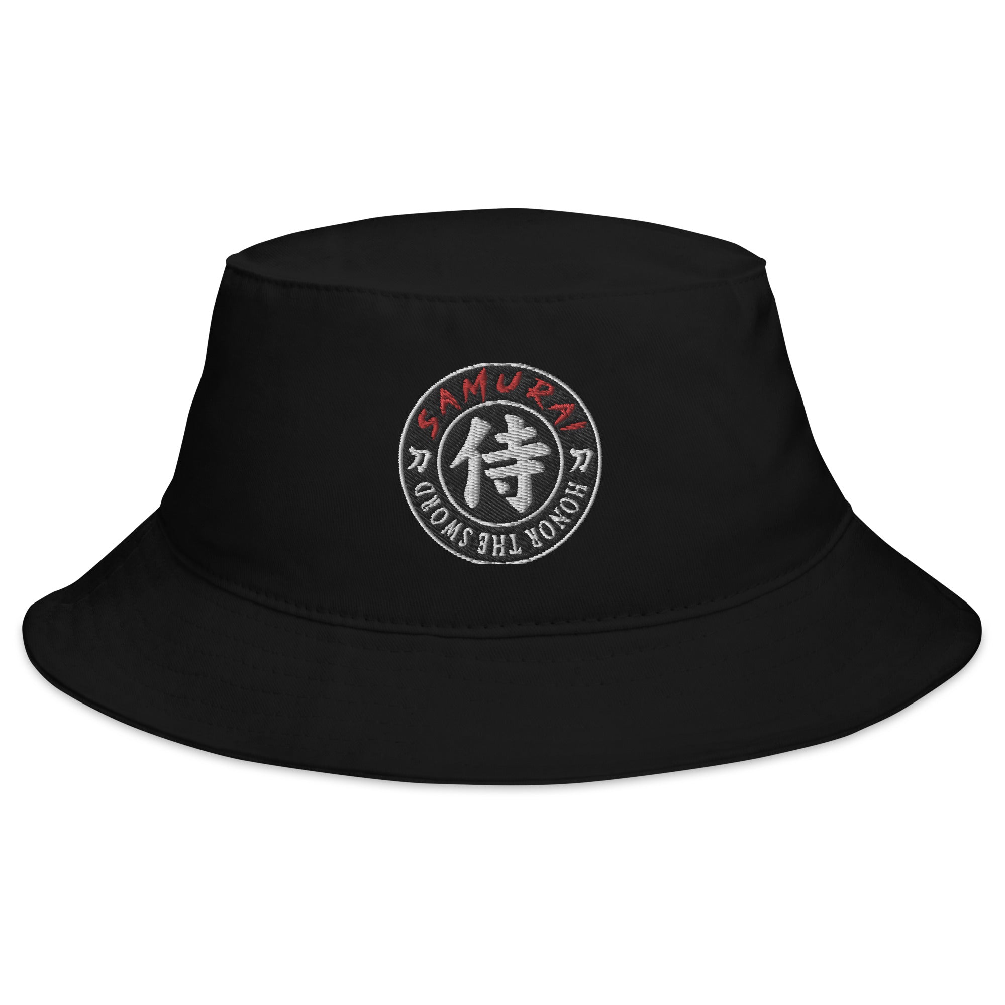 Samurai Honor the Sword Japanese Kanji Symbol Embroidered Bucket Hat