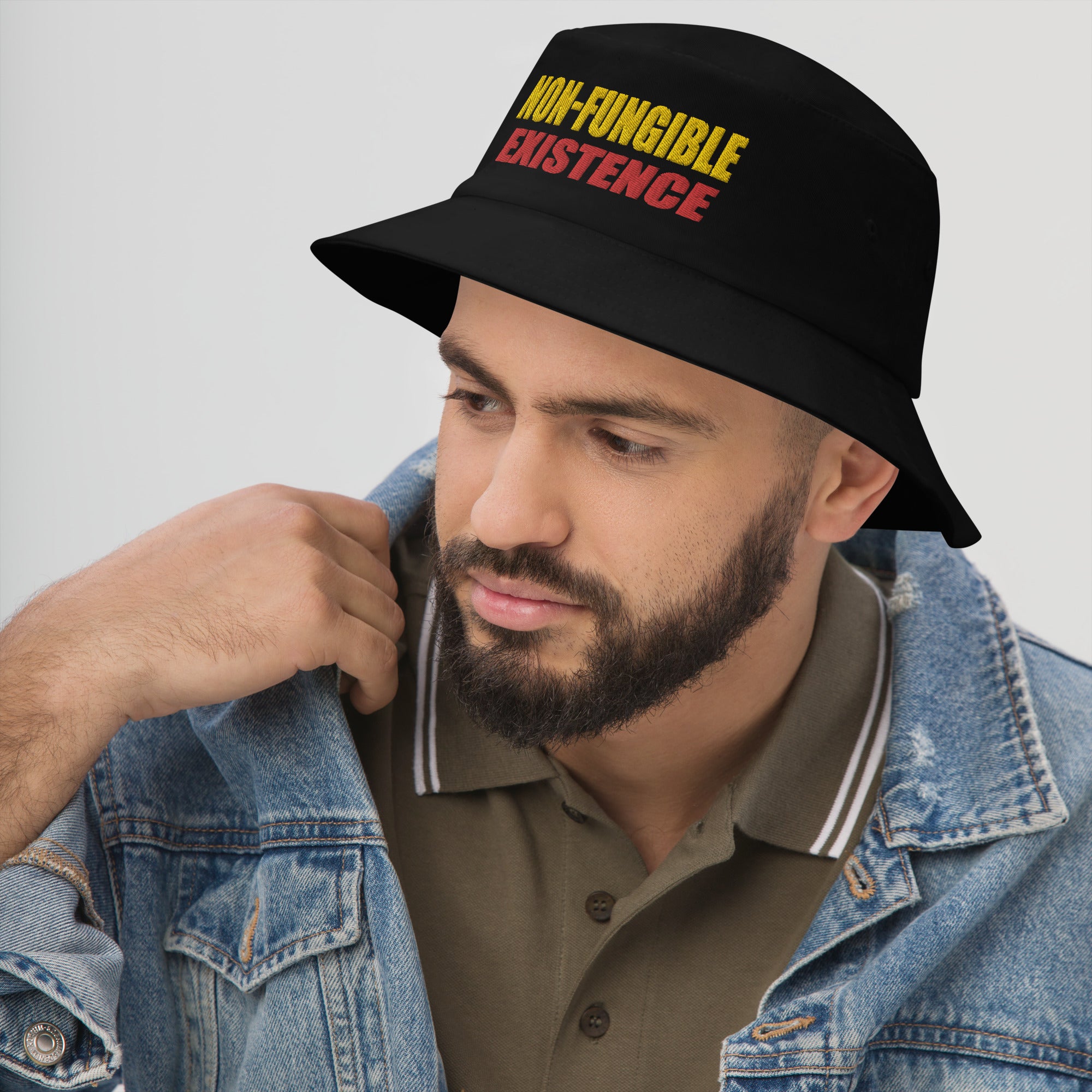 NFT Non-Fungible Existence world of Crypto Bitcoin Bucket Hat