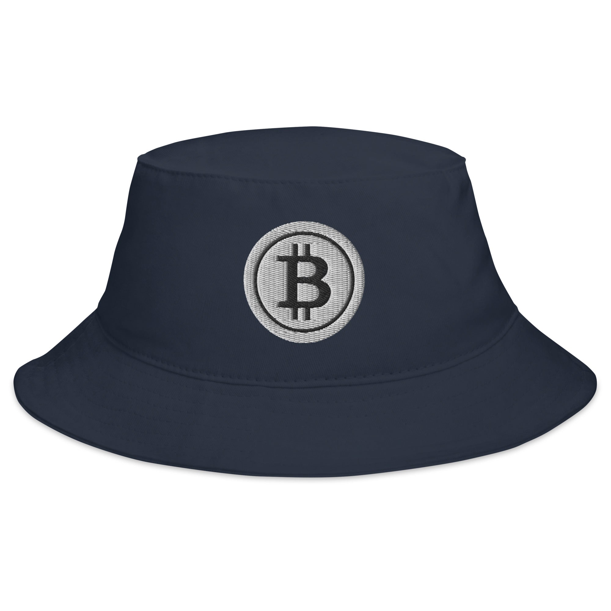 White BTC Bitcoin Crypto Symbol Digital Asset Bucket Hat