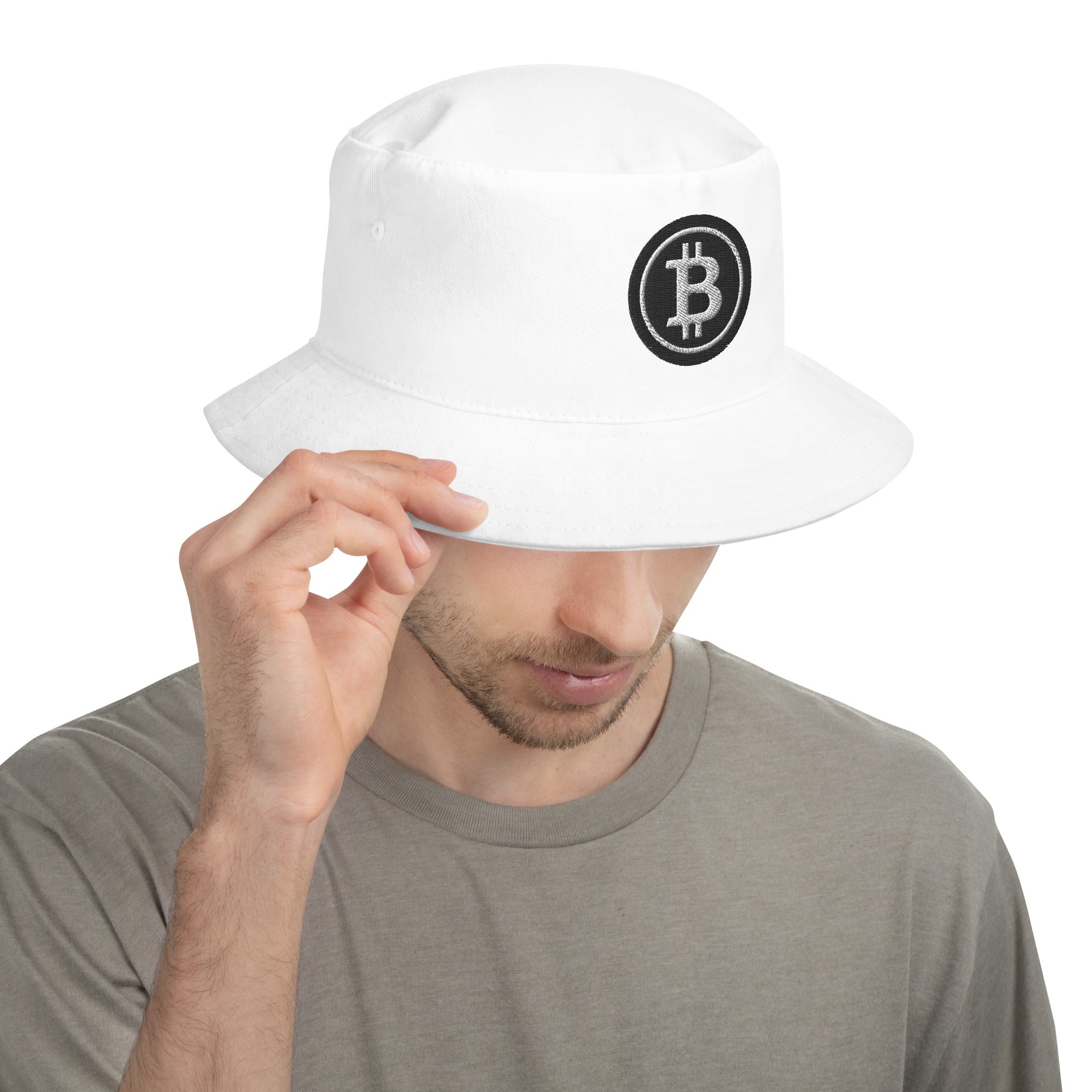 Black BTC Bitcoin Crypto Symbol Digital Asset Bucket Hat