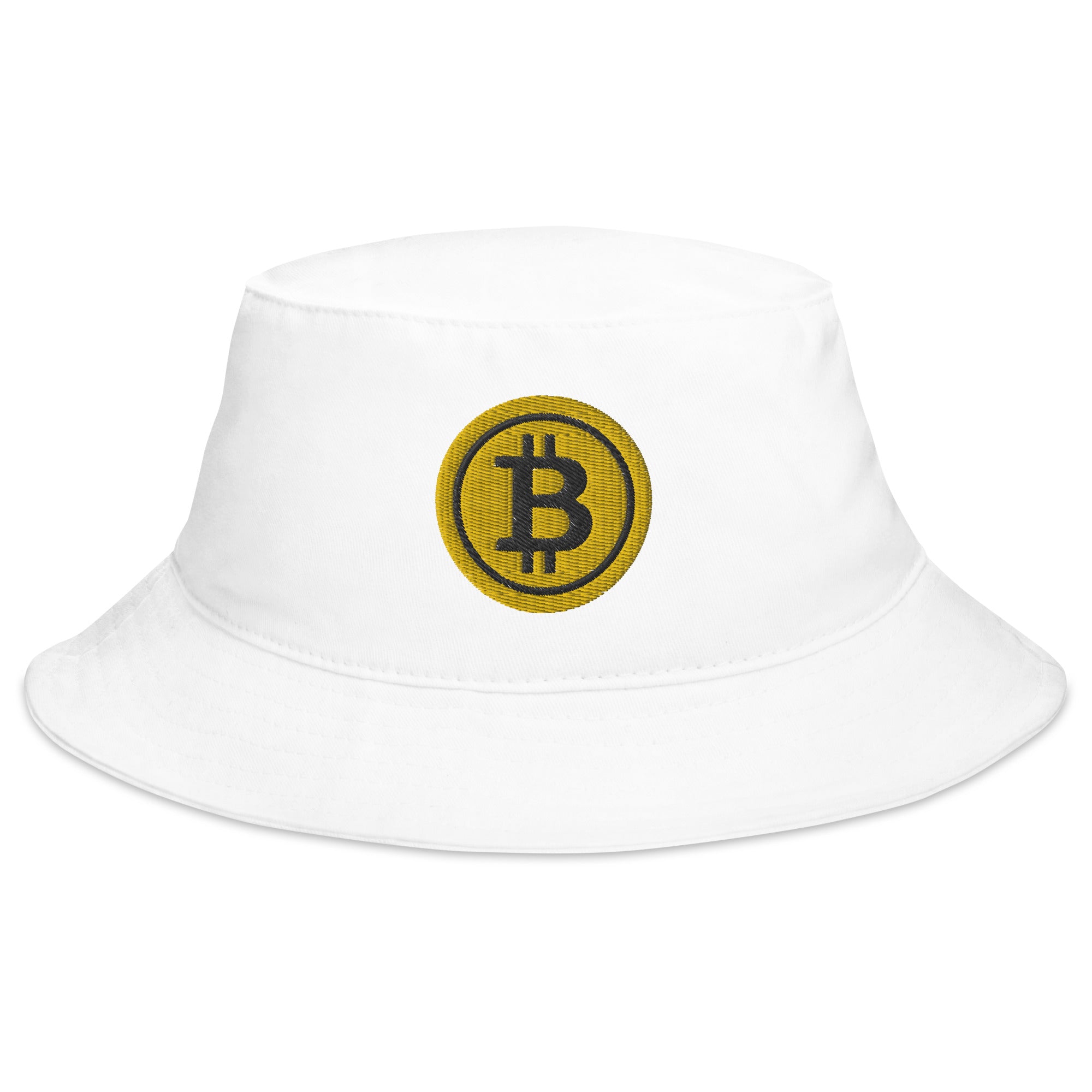 Yellow BTC Bitcoin Crypto Symbol Digital Asset Bucket Hat