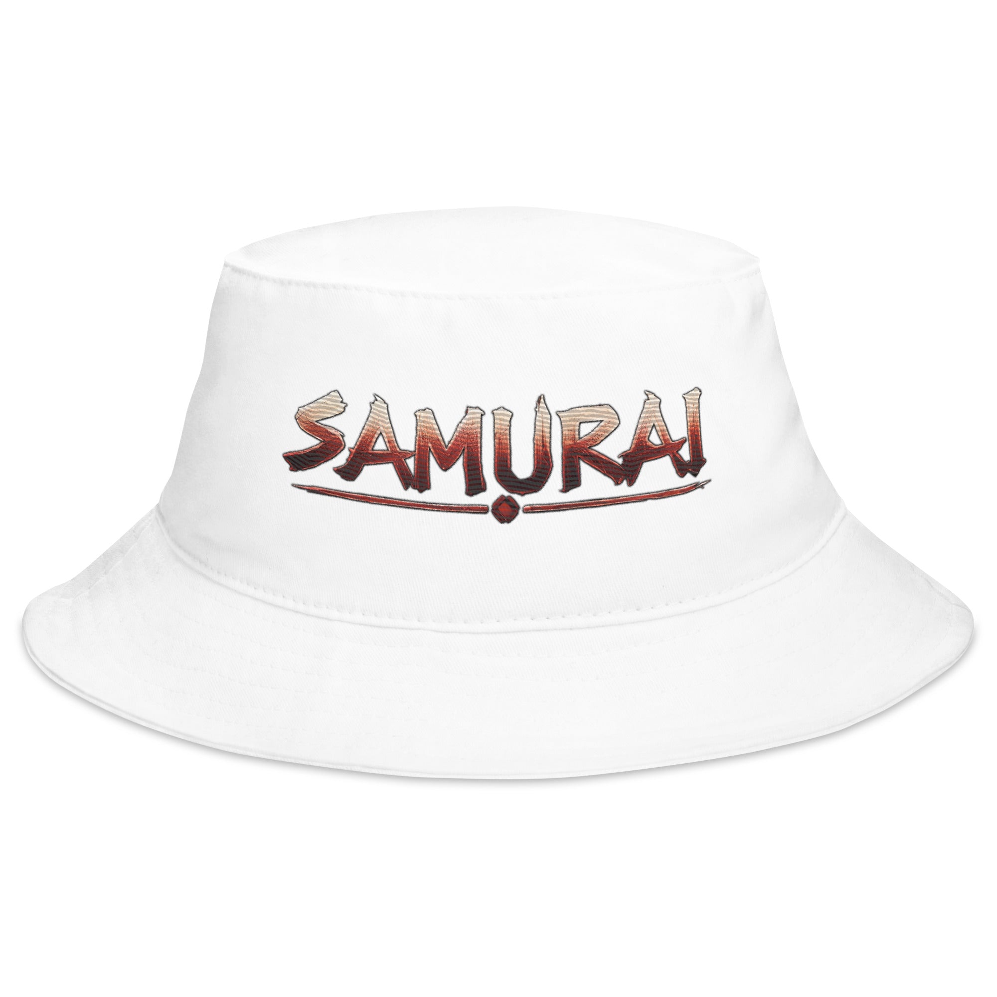 Anime Samurai Warrior Embroidered Bucket Hat