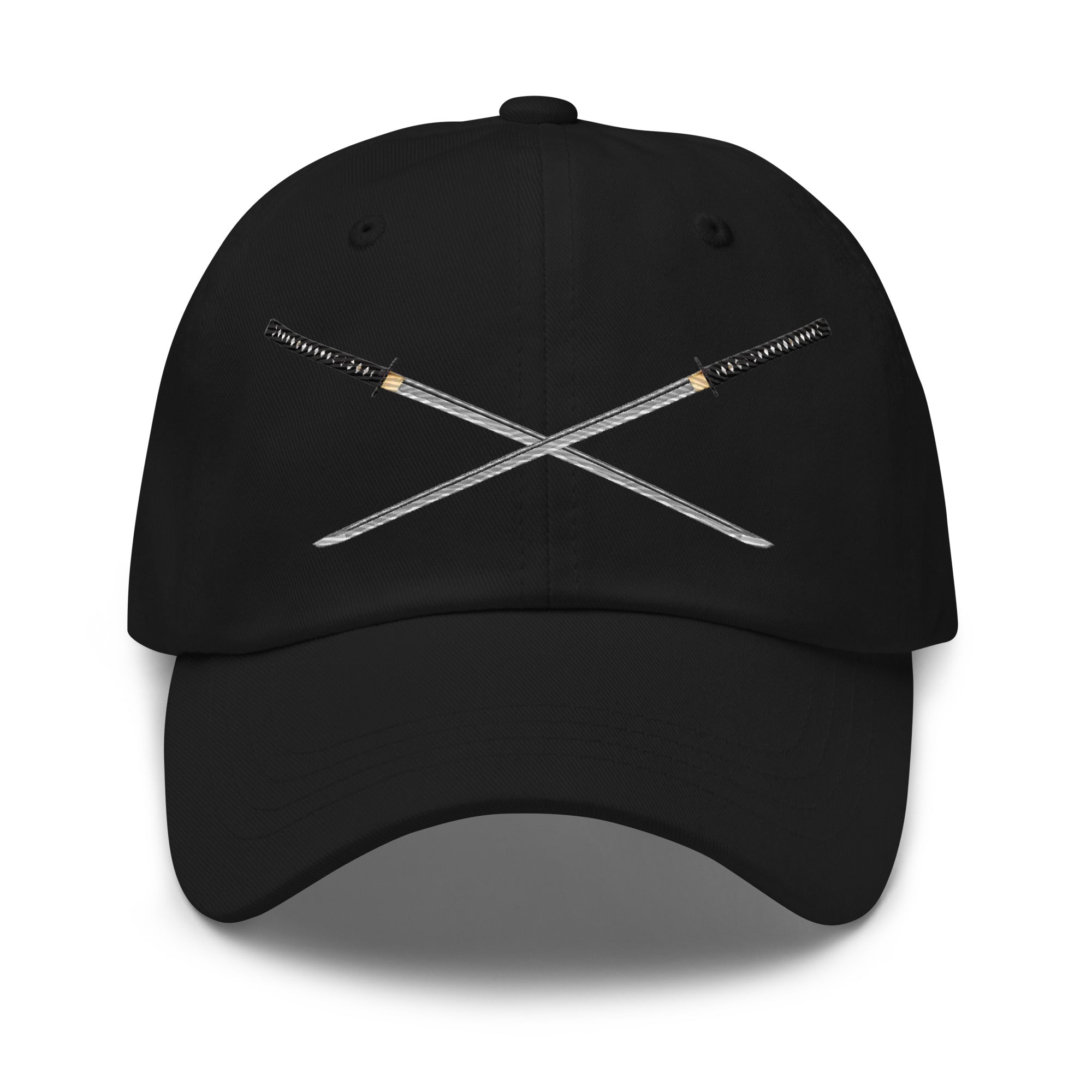 Dual Samurai Swords Anime Warrior Embroidered Baseball Cap Dad hat