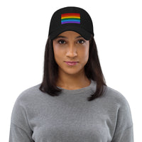 LGBTQ+ Rainbow Flag Gay Pride embroidered dad hat, product image 3