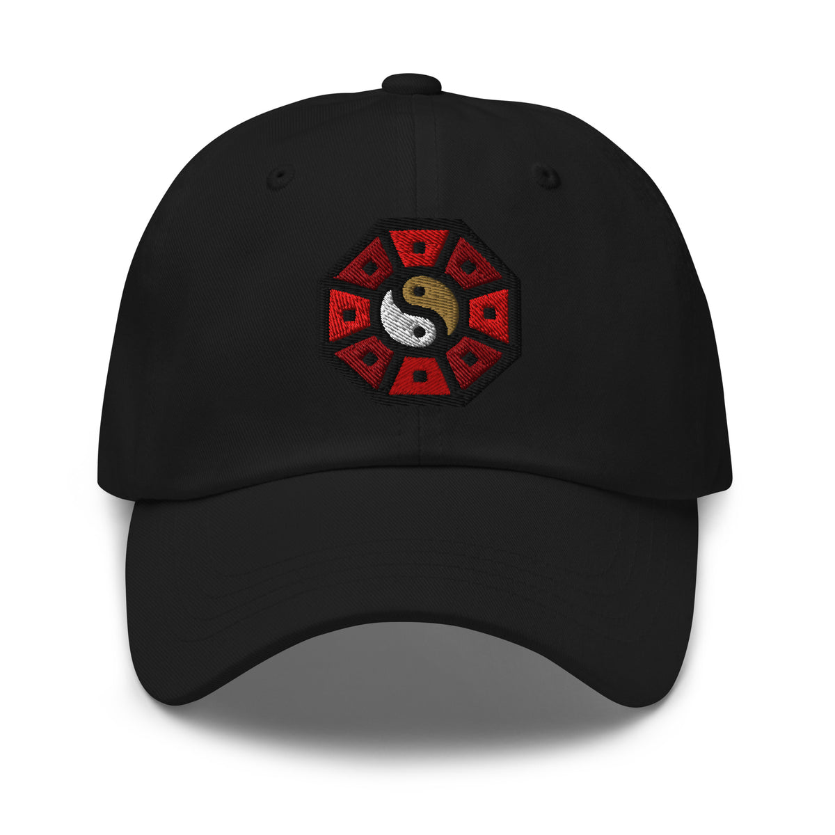 Yin Yang Chinese Wheel embroidered dad hat, product image 4