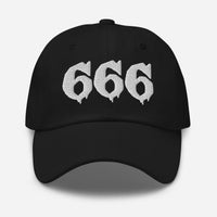 White 666 embroidered dad hat, product image 1