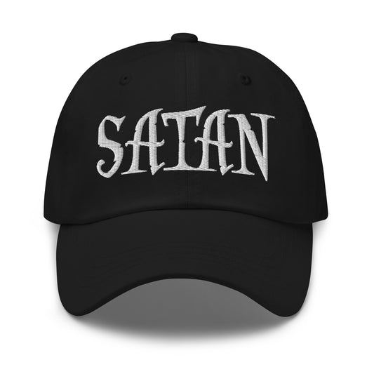 White Satan Pure Evil embroidered dad hat, product image 1