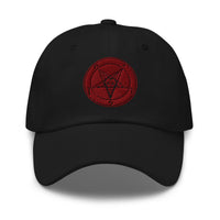 Red Baphomet Sigil embroidered dad hat, product image 1