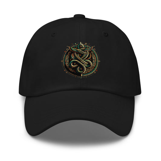 Ouroboros Snake embroidered dad hat, product image 1