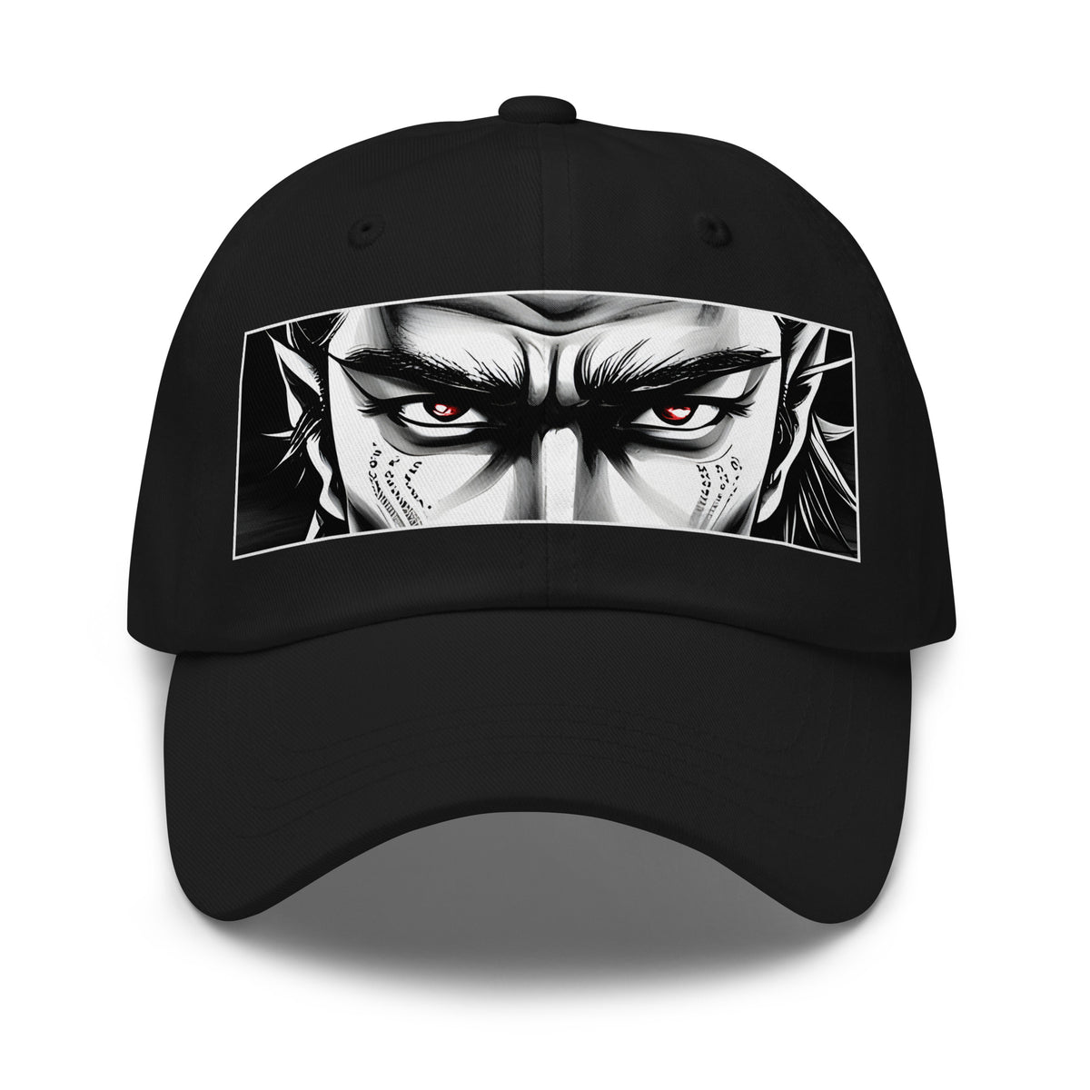 Anime Eyes Samurai Hat – Gothic Manga embroidered dad hat, product image 1