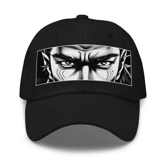 Anime Eyes Samurai Hat – Gothic Manga embroidered dad hat, product image 1