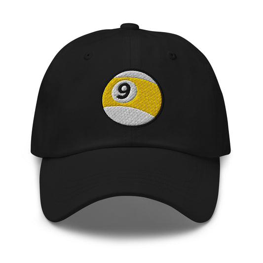Nine – Ball Billiards embroidered dad hat, product image 1