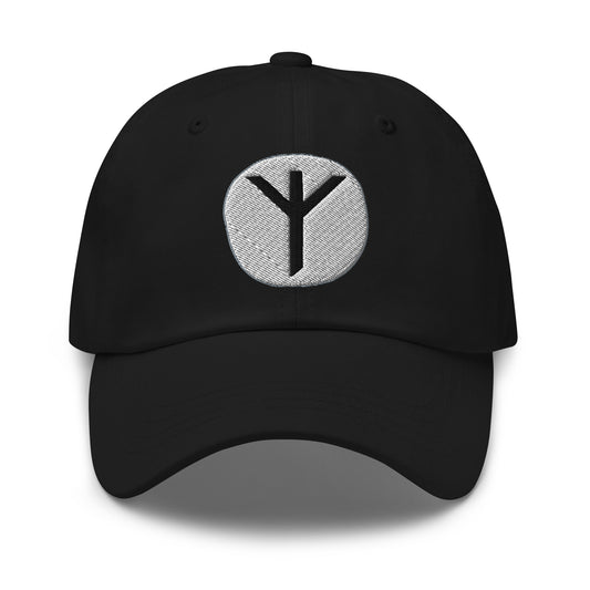 Algiz Rune Hat Viking Protection Symbol Norse Embroidered Dad Cap Gothic Renaissance Fair embroidered dad hat, product image 1