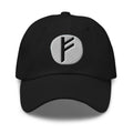 Fehu Rune Hat Viking Wealth Prosperity Symbol Norse Embroidered Dad Cap Gothic Black Metal embroidered dad hat, product image 1