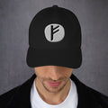 Fehu Rune Hat Viking Wealth Prosperity Symbol Norse Embroidered Dad Cap Gothic Black Metal embroidered dad hat, product image 3