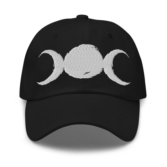 Triple Moon Goddess embroidered dad hat, product image 1