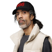 Red 666 embroidered dad hat, product image 3