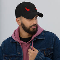 Red Devil Horns embroidered dad hat, product image 2