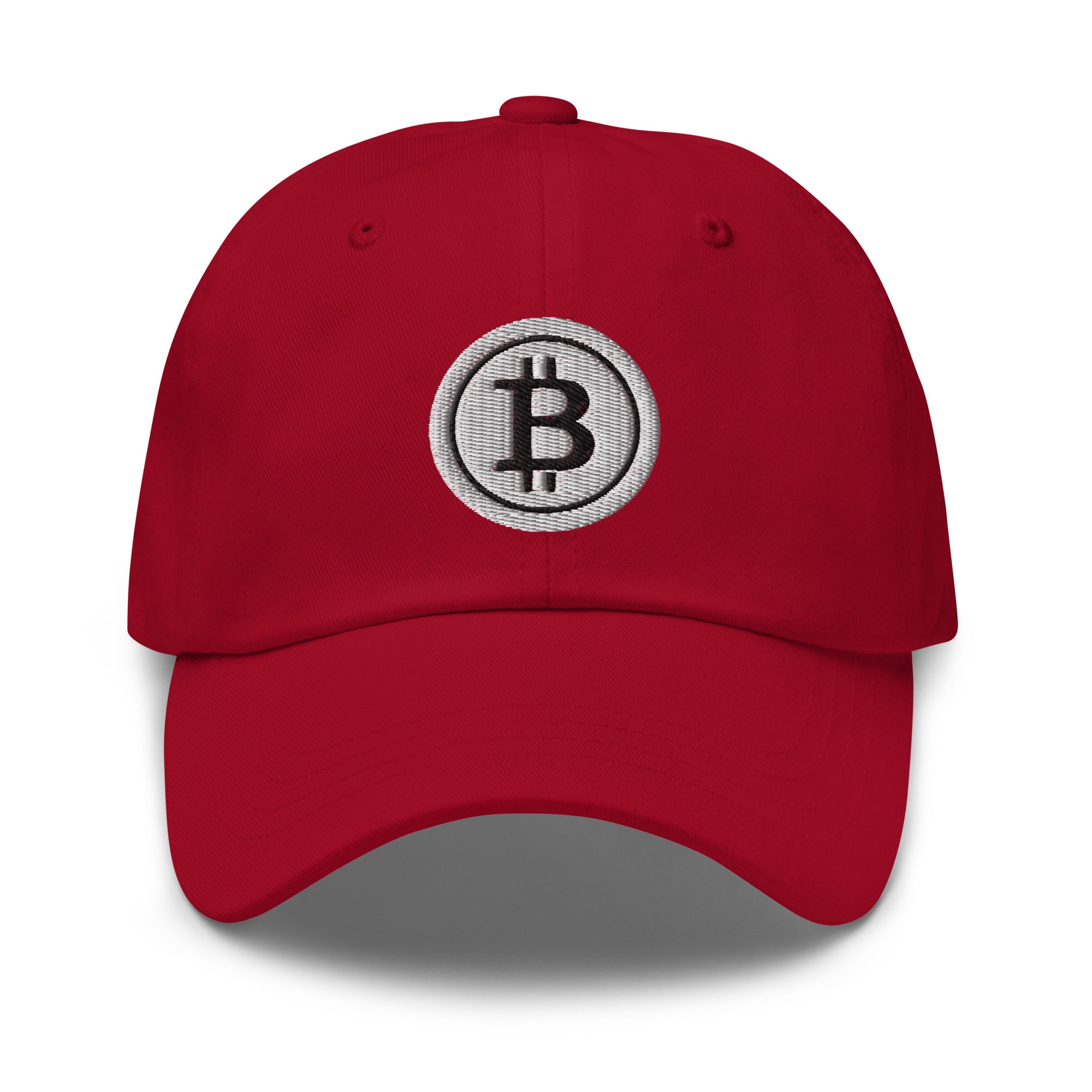 White BTC Bitcoin Crypto Symbol Digital Asset Baseball Cap Dad hat