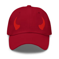 Red Devil Horns embroidered dad hat, product image 5