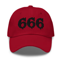 Black 666 embroidered dad hat, product image 5