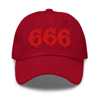 Red 666 embroidered dad hat, product image 5