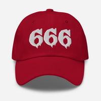 White 666 embroidered dad hat, product image 5