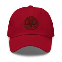 Red Baphomet Sigil embroidered dad hat, product image 5