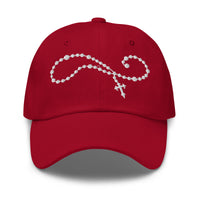 Gothic Rosary Hat – Cross and Beads Embroidered Dad Cap, Goth Gift, Alternative embroidered dad hat, product image 6