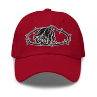 Crown of Thorns Black Death Rose embroidered dad hat, product image 6