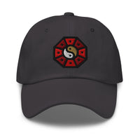 Yin Yang Chinese Wheel embroidered dad hat, product image 1