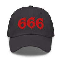 Red 666 embroidered dad hat, product image 7