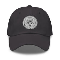 White Baphomet Sigil embroidered dad hat, product image 7