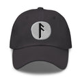 Ansuz Rune Hat Odin Wisdom Symbol Viking Norse Embroidered Dad Cap Gothic Black Metal embroidered dad hat, product image 6