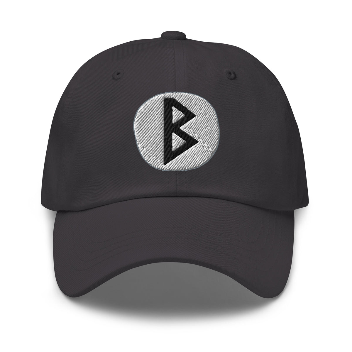 Berkano Rune Hat Viking Growth Rebirth Symbol Norse Embroidered Dad Cap Gothic Black Metal embroidered dad hat, product image 6