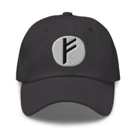 Fehu Rune Hat Viking Wealth Prosperity Symbol Norse Embroidered Dad Cap Gothic Black Metal embroidered dad hat, product image 6