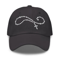 Gothic Rosary Hat – Cross and Beads Embroidered Dad Cap, Goth Gift, Alternative embroidered dad hat, product image 8