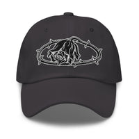 Crown of Thorns Black Death Rose embroidered dad hat, product image 8