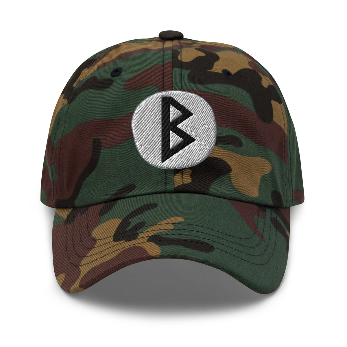Berkano Rune Hat Viking Growth Rebirth Symbol Norse Embroidered Dad Cap Gothic Black Metal embroidered dad hat, product image 7