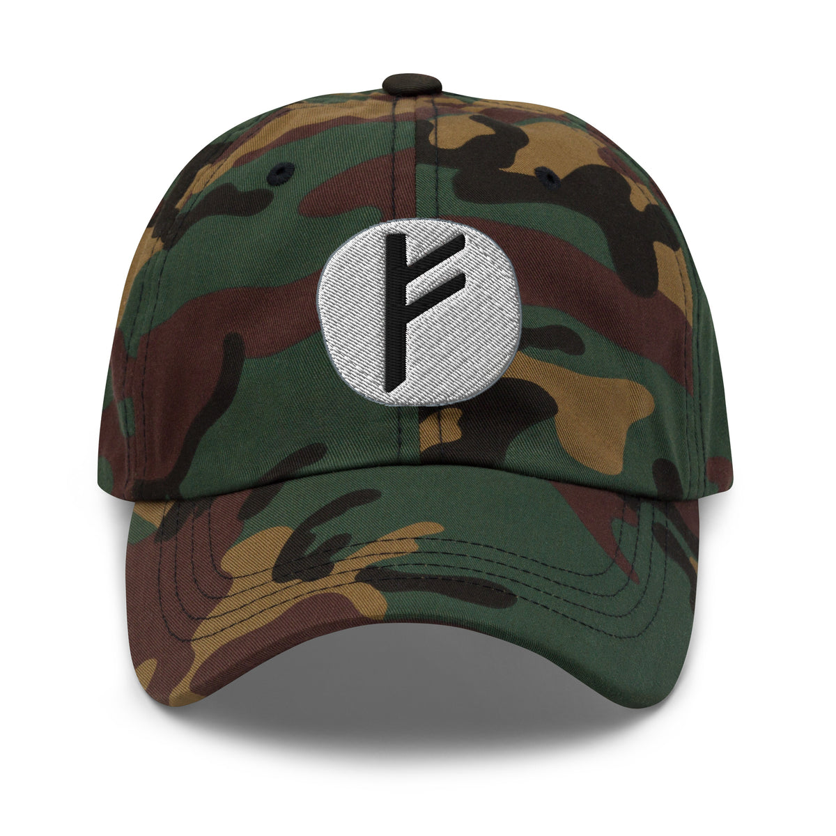 Fehu Rune Hat Viking Wealth Prosperity Symbol Norse Embroidered Dad Cap Gothic Black Metal embroidered dad hat, product image 7