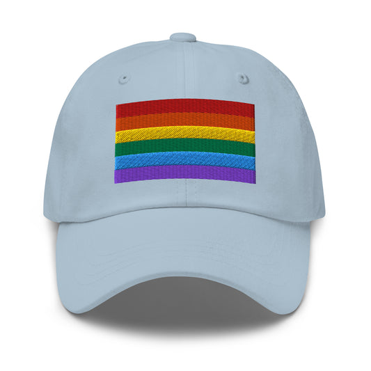 LGBTQ+ Rainbow Flag Gay Pride embroidered dad hat, product image 1
