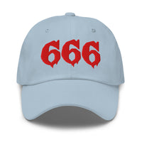 Red 666 embroidered dad hat, product image 9