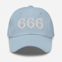 White 666 embroidered dad hat, product image 9