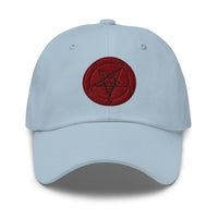 Red Baphomet Sigil embroidered dad hat, product image 9