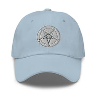 White Baphomet Sigil embroidered dad hat, product image 9