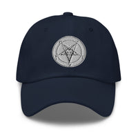 White Baphomet Sigil embroidered dad hat, product image 4