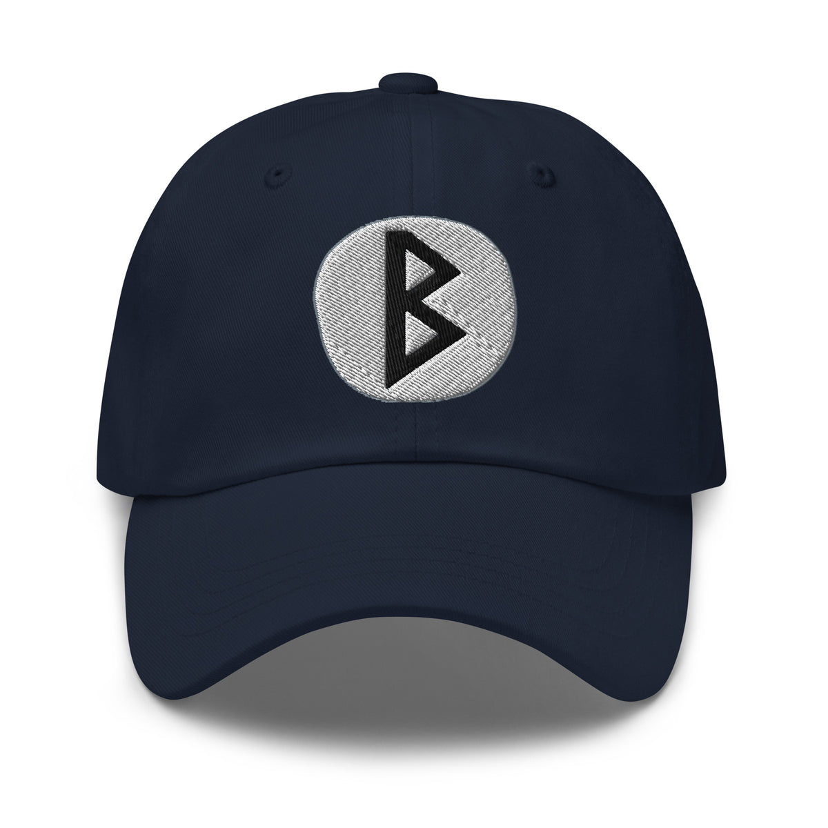Berkano Rune Hat Viking Growth Rebirth Symbol Norse Embroidered Dad Cap Gothic Black Metal embroidered dad hat, product image 4