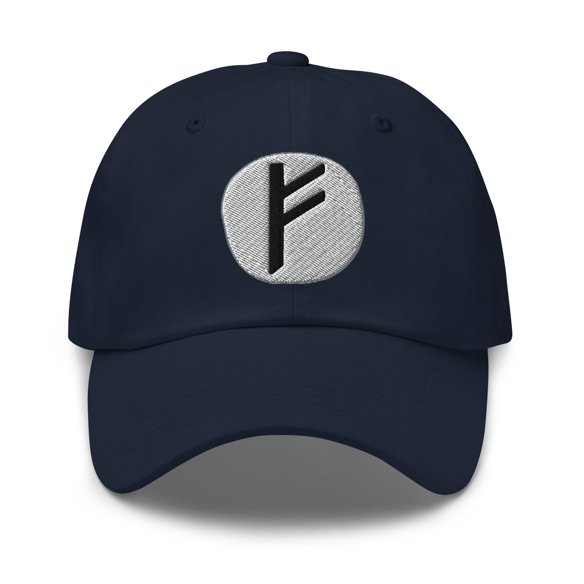 Fehu Rune Hat Viking Wealth Prosperity Symbol Norse Embroidered Dad Cap Gothic Black Metal embroidered dad hat, product image 4
