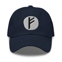 Fehu Rune Hat Viking Wealth Prosperity Symbol Norse Embroidered Dad Cap Gothic Black Metal embroidered dad hat, product image 4